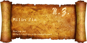 Milin Zia névjegykártya